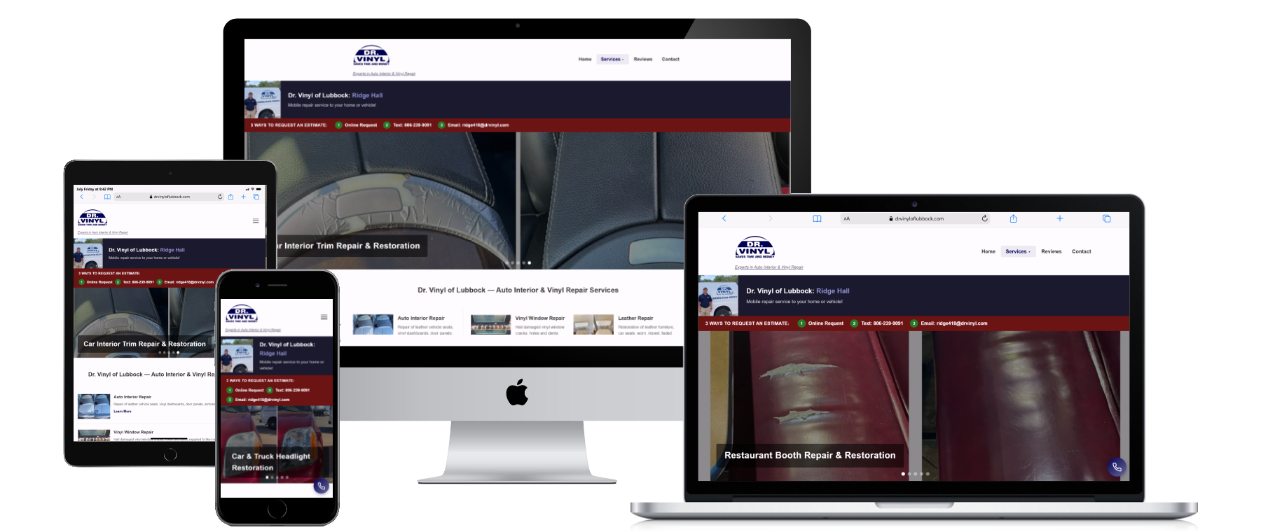 Dr. Vinyl of Lubbock mobile auto interior repair website
